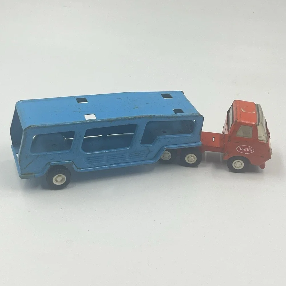 Vintage Buddy L‎ Blue Car Carrier Truck 10 1/2